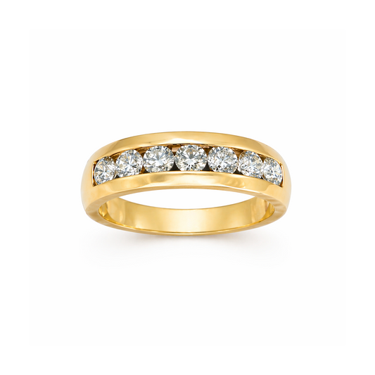 Men’s Channel-Set Diamond Dress Ring in 18K Gold, Lab-Grown Diamond