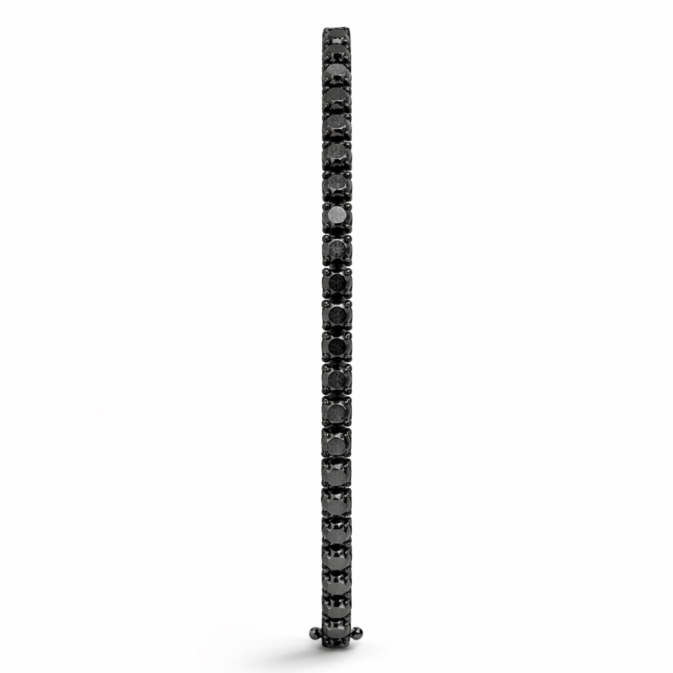 Round Cut Black Tennis Bracelet in 18K Gold, Lab-Grown Diamond
