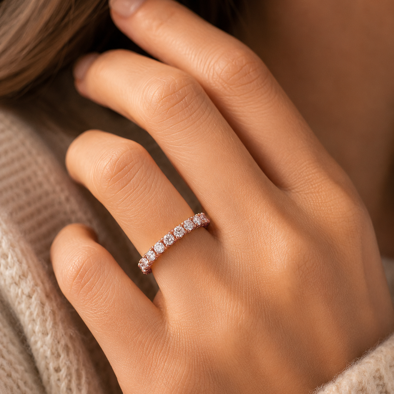 Eternity Ring in 18K Gold, Lab-Grown Diamond