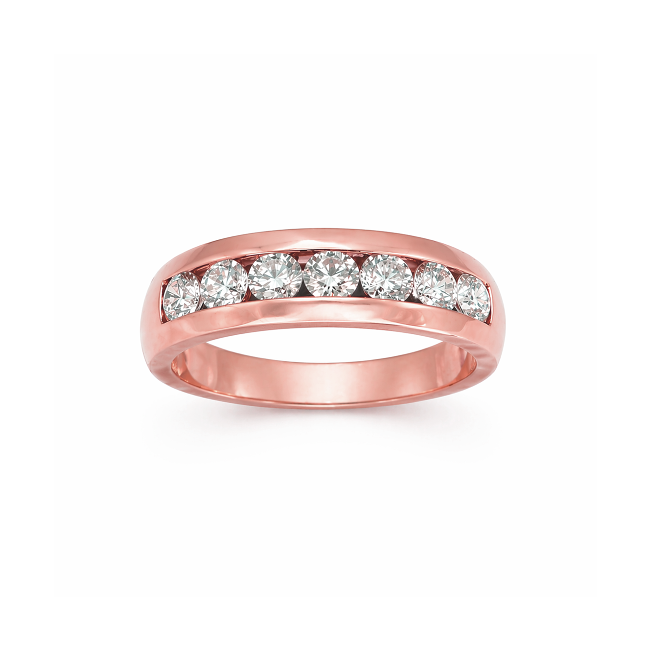 Men’s Channel-Set Diamond Dress Ring in 18K Gold, Lab-Grown Diamond