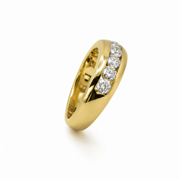 Men’s Channel-Set Diamond Dress Ring in 18K Gold, Lab-Grown Diamond