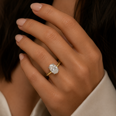 Oval Cut Solitaire Engagement Ring in 18K Gold, Lab-Grown Diamond (Copy)