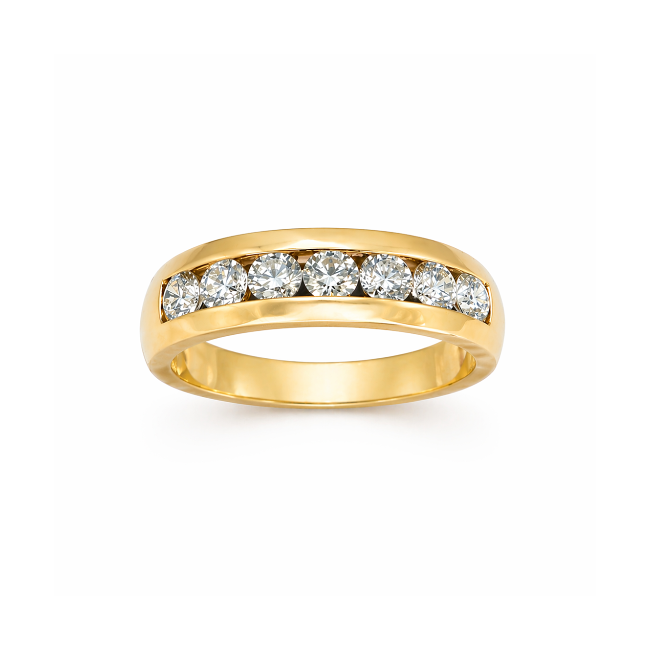 Men’s Channel-Set Diamond Dress Ring in 18K Gold, Lab-Grown Diamond