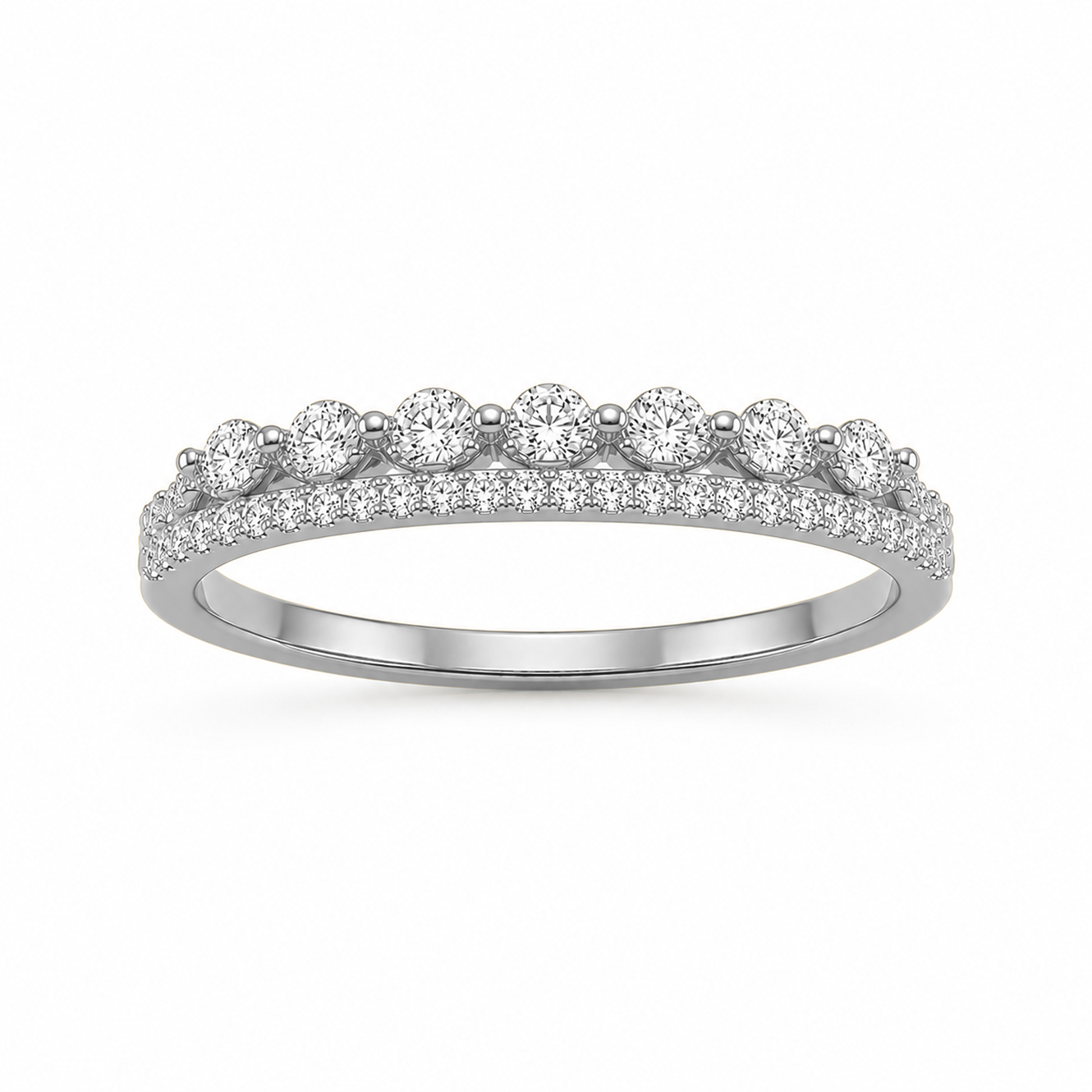 Two-Tone Dress Ring in 18K Gold, Lab-Grown Diamond