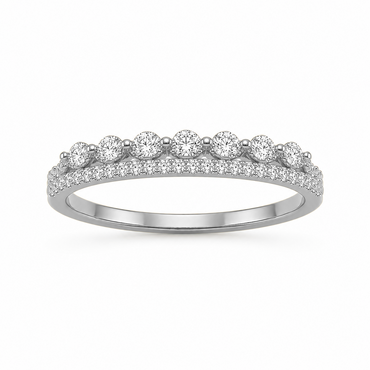 Two-Tone Dress Ring in 18K Gold, Lab-Grown Diamond