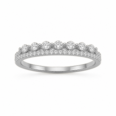 Two-Layer Prong-Set Dress Ring in 18K Gold, Lab-Grown Diamond