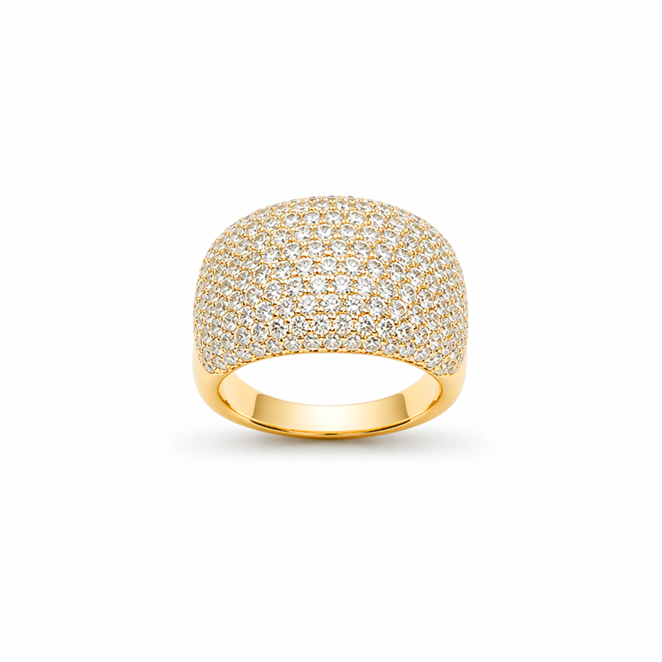 Pavé-Set Dress Ring in 18K Gold, Lab-Grown Diamond