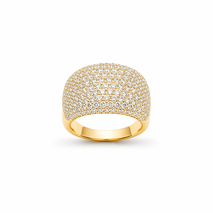 Pavé-Set Dress Ring in 18K Gold, Lab-Grown Diamond