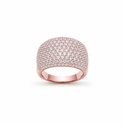 Pavé-Set Dress Ring in 18K Gold, Lab-Grown Diamond