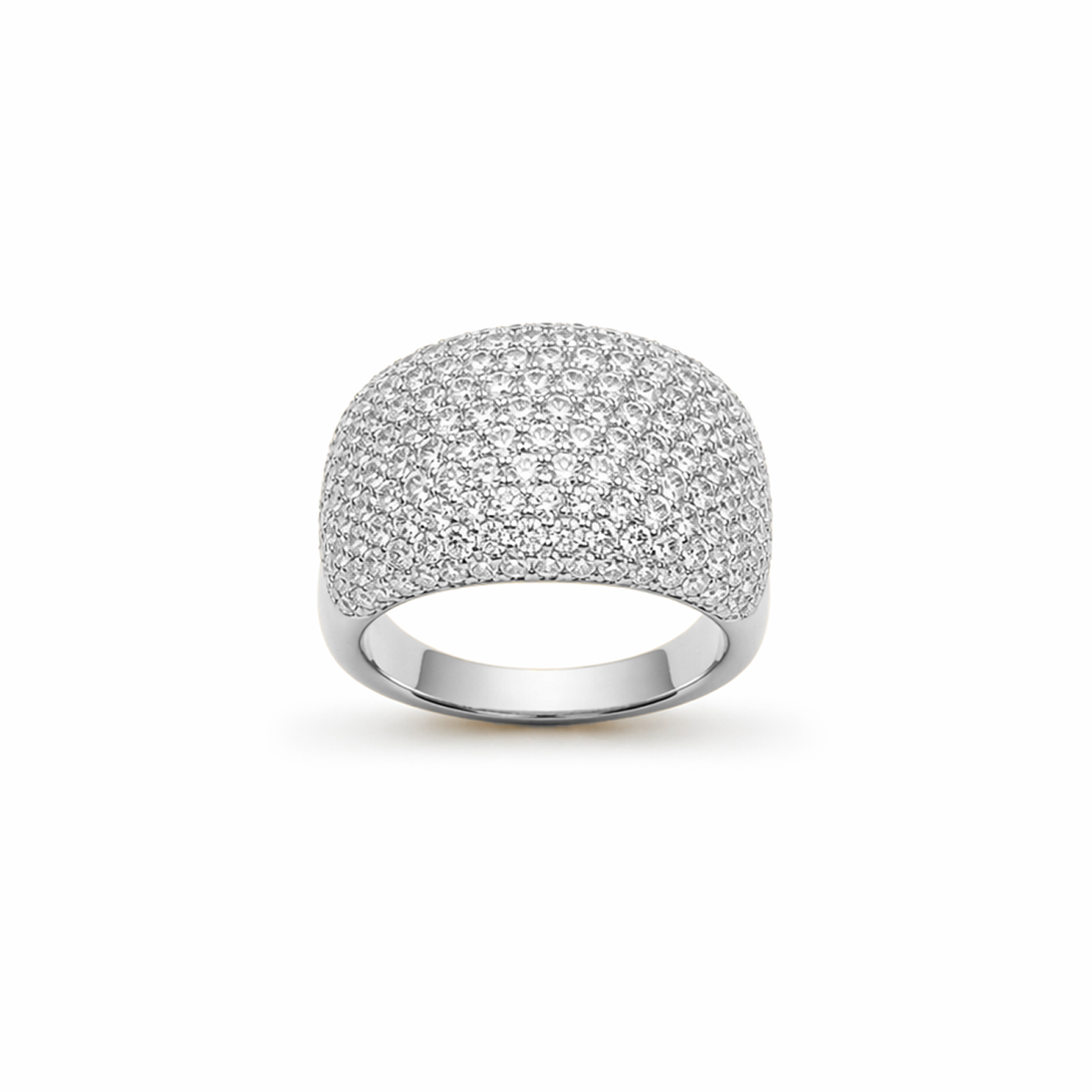 Pavé-Set Dress Ring in 18K Gold, Lab-Grown Diamond