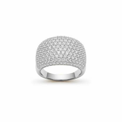 Pavé-Set Dress Ring in 18K Gold, Lab-Grown Diamond