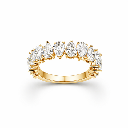 Pear Cut All-the-Way Ring in 18K Gold, Lab-Grown Diamond