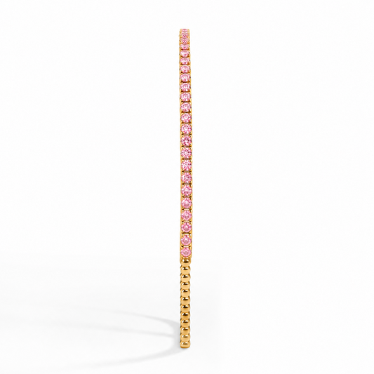 Pink Diamond Bracelet in 18K Gold, Lab-Grown Diamond