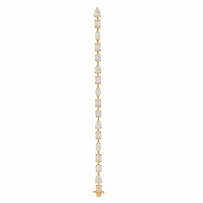 Mixed Cut Prong-Set Tennis Bracelet in 18K Gold, Lab-Grown Diamond