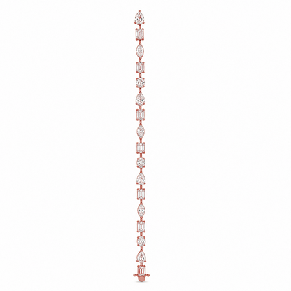Mixed Cut Prong-Set Tennis Bracelet in 18K Gold, Lab-Grown Diamond