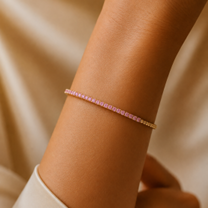 Pink Diamond Bracelet in 18K Gold, Lab-Grown Diamond