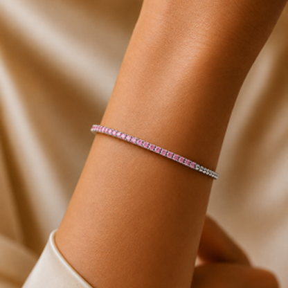 Pink Diamond Bracelet in 18K Gold, Lab-Grown Diamond