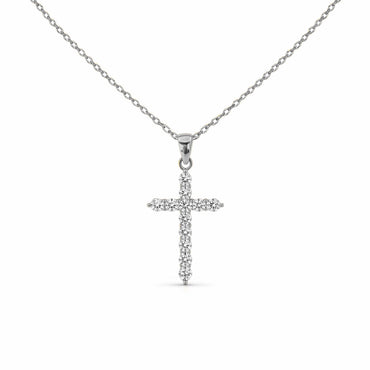 Prong Set Cross Pendant