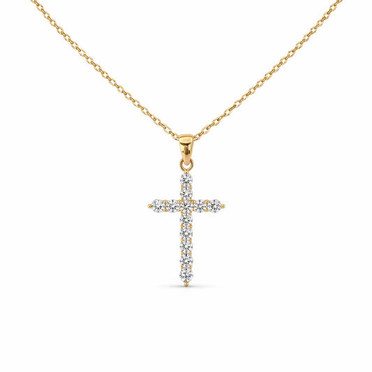 Prong Set Cross Pendant