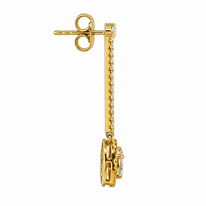 Pavé-Set Drop Earrings in 18K Gold, Lab-Grown Diamond