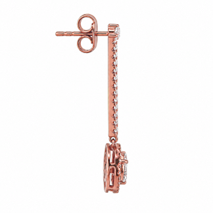 Pavé-Set Drop Earrings in 18K Gold, Lab-Grown Diamond