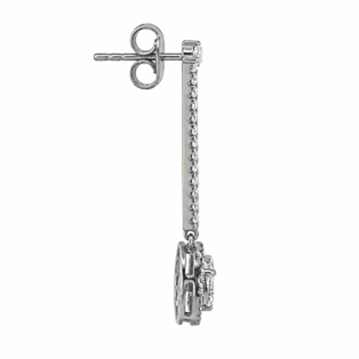 Pavé-Set Drop Earrings in 18K Gold, Lab-Grown Diamond