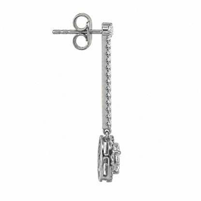 Pavé-Set Drop Earrings in 18K Gold, Lab-Grown Diamond
