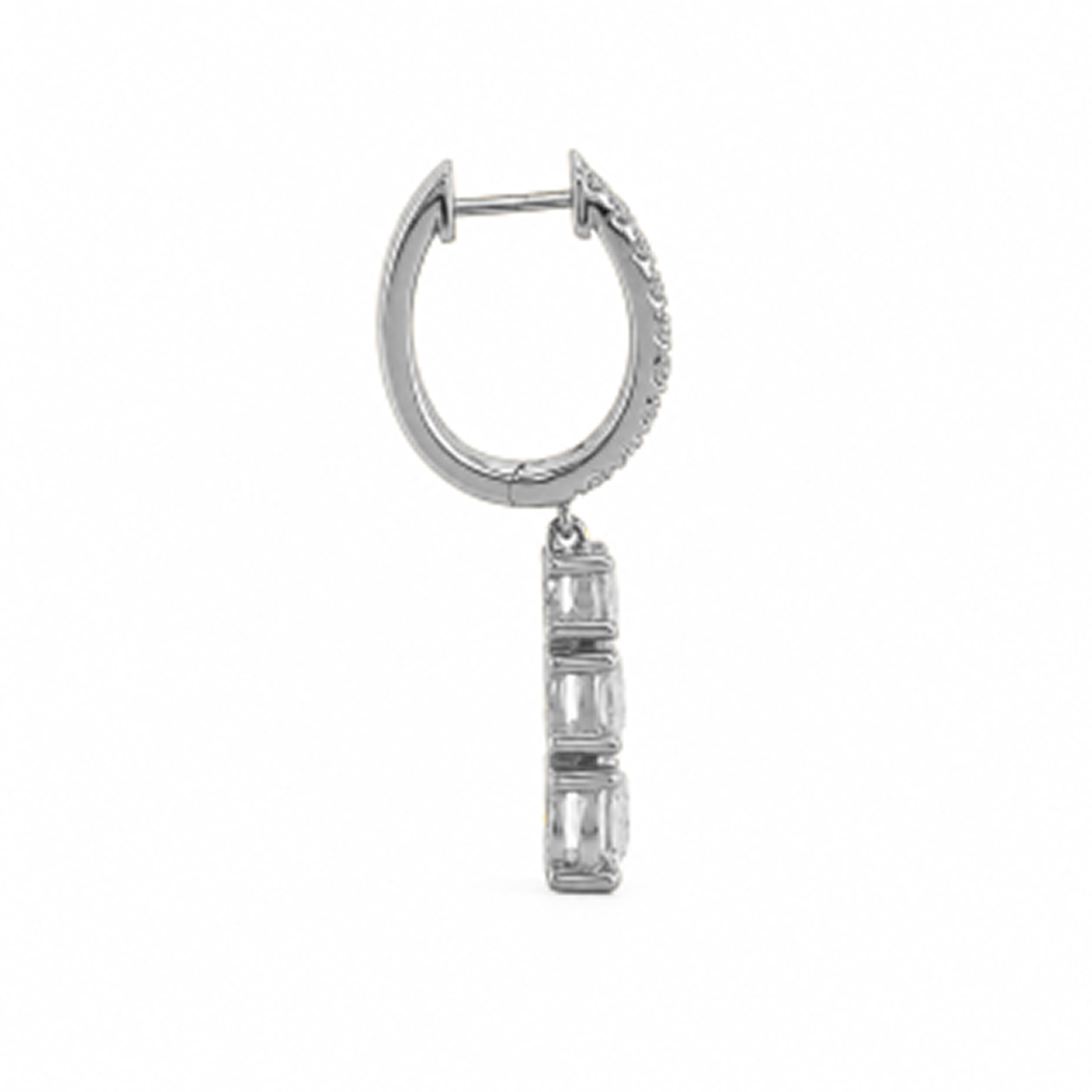 Graduated Three-Stone Diamond Drop Earrings in 18K Gold, Lab-Grown Diamond