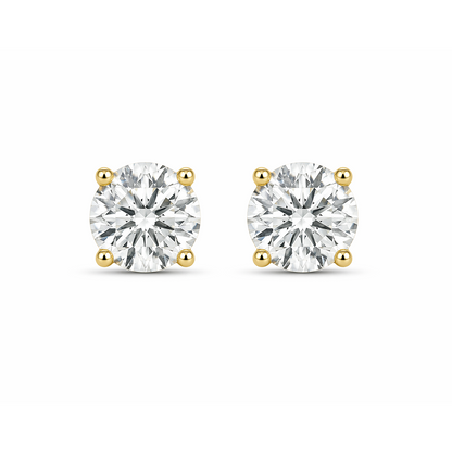 Round Brilliant Cut Statement Earrings in 18K White Gold, Lab-Grown Diamond