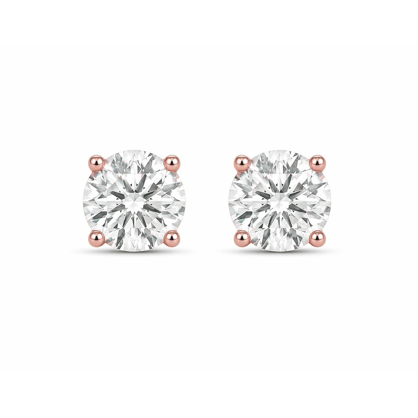 Round Brilliant Cut Statement Earrings in 18K White Gold, Lab-Grown Diamond