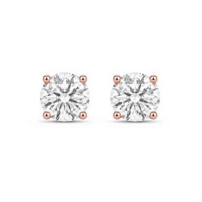 Round Brilliant Cut Statement Earrings in 18K White Gold, Lab-Grown Diamond