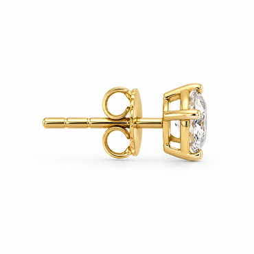 Round Brilliant Cut Statement Earrings in 18K White Gold, Lab-Grown Diamond