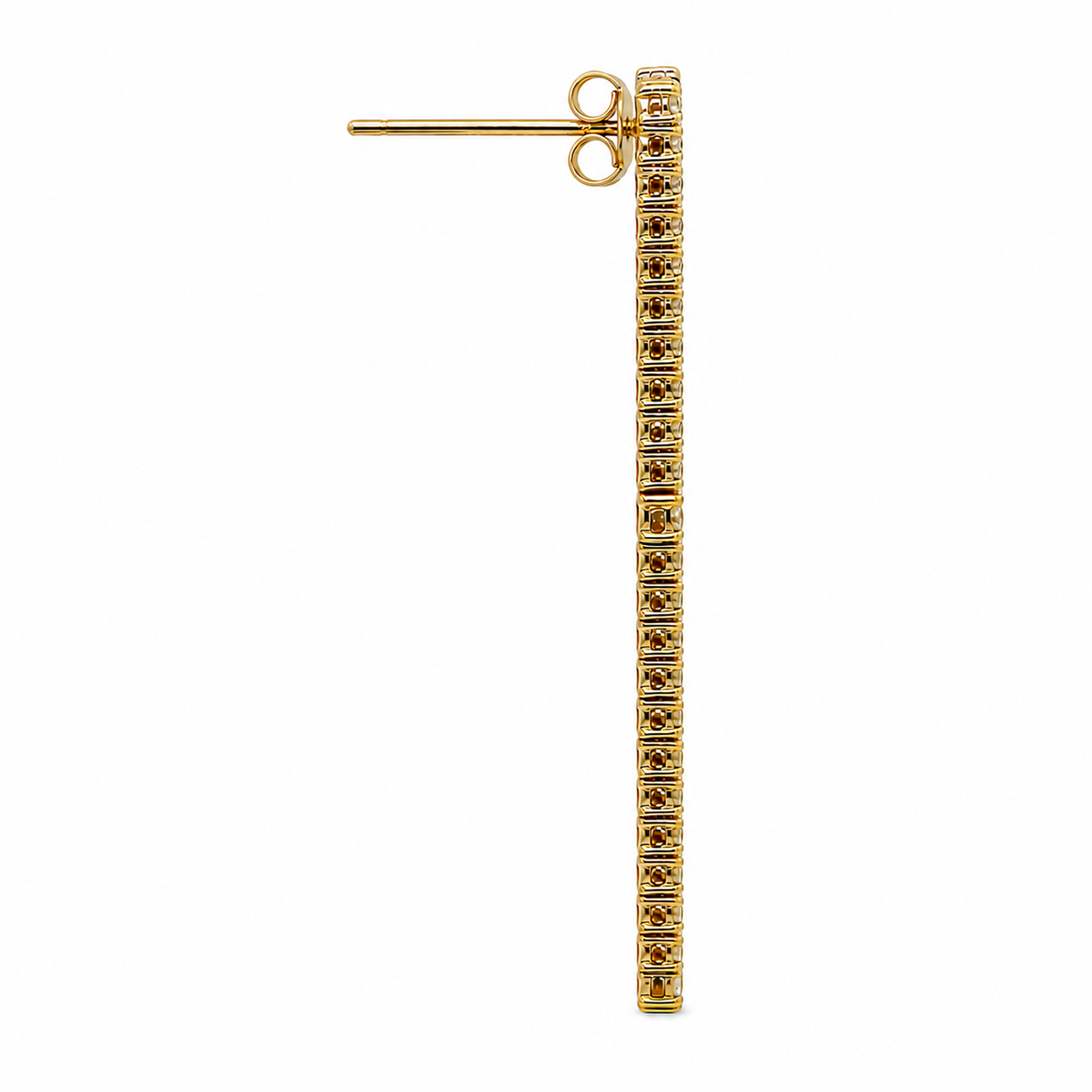 Two-Tone Three-Layer Drop Earrings in 18K Gold, Lab-Grown Diamond