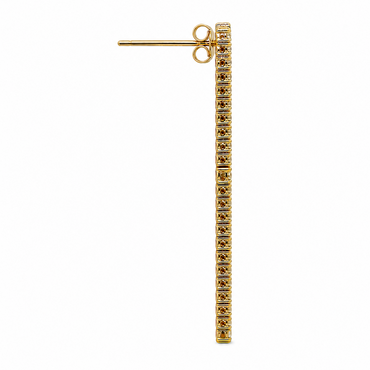 Two-Tone Three-Layer Drop Earrings in 18K Gold, Lab-Grown Diamond