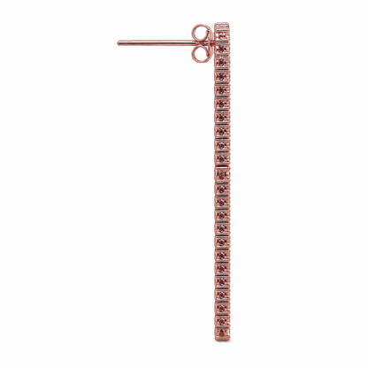 Two-Tone Three-Layer Drop Earrings in 18K Gold, Lab-Grown Diamond