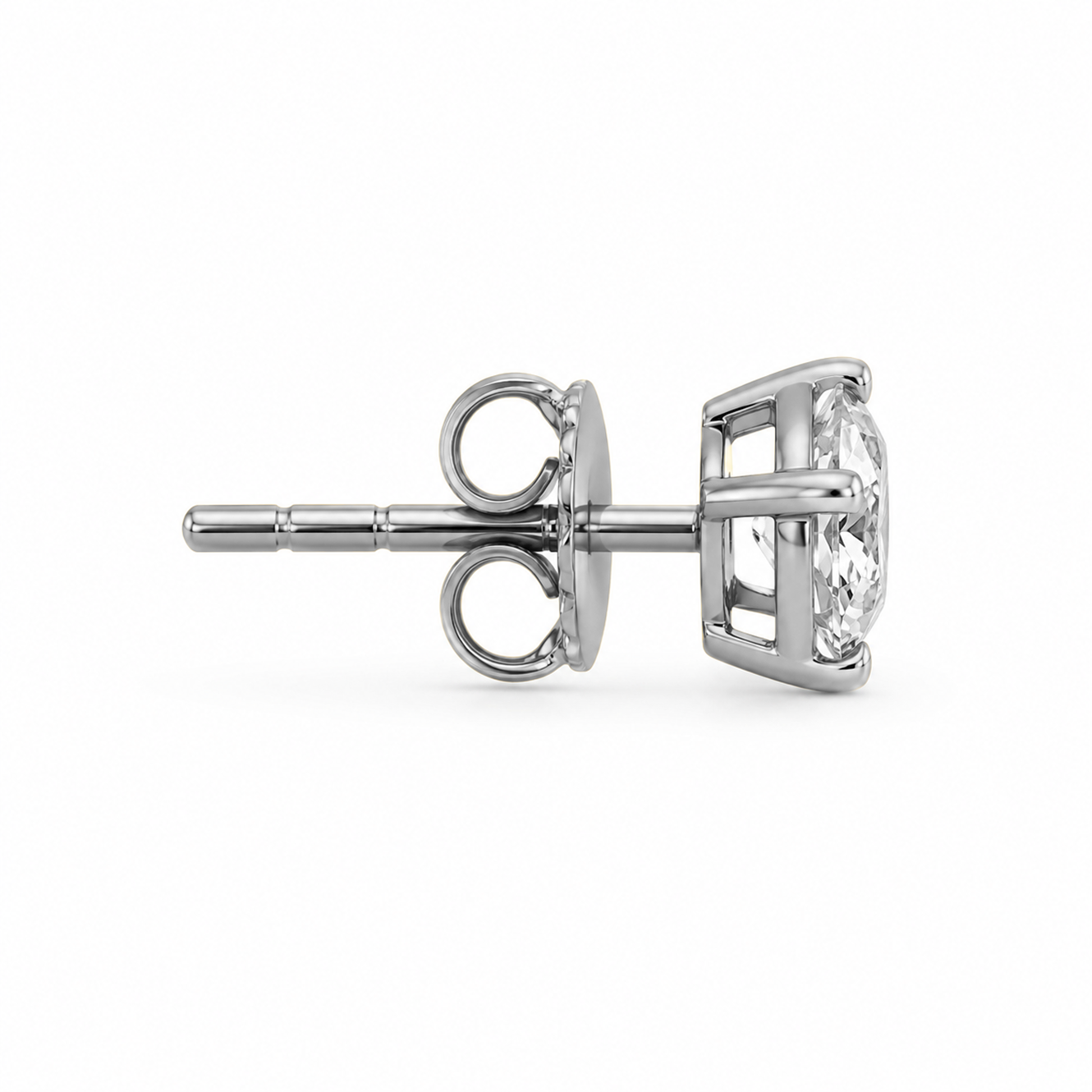 Round Brilliant Cut Statement Earrings in 18K White Gold, Lab-Grown Diamond