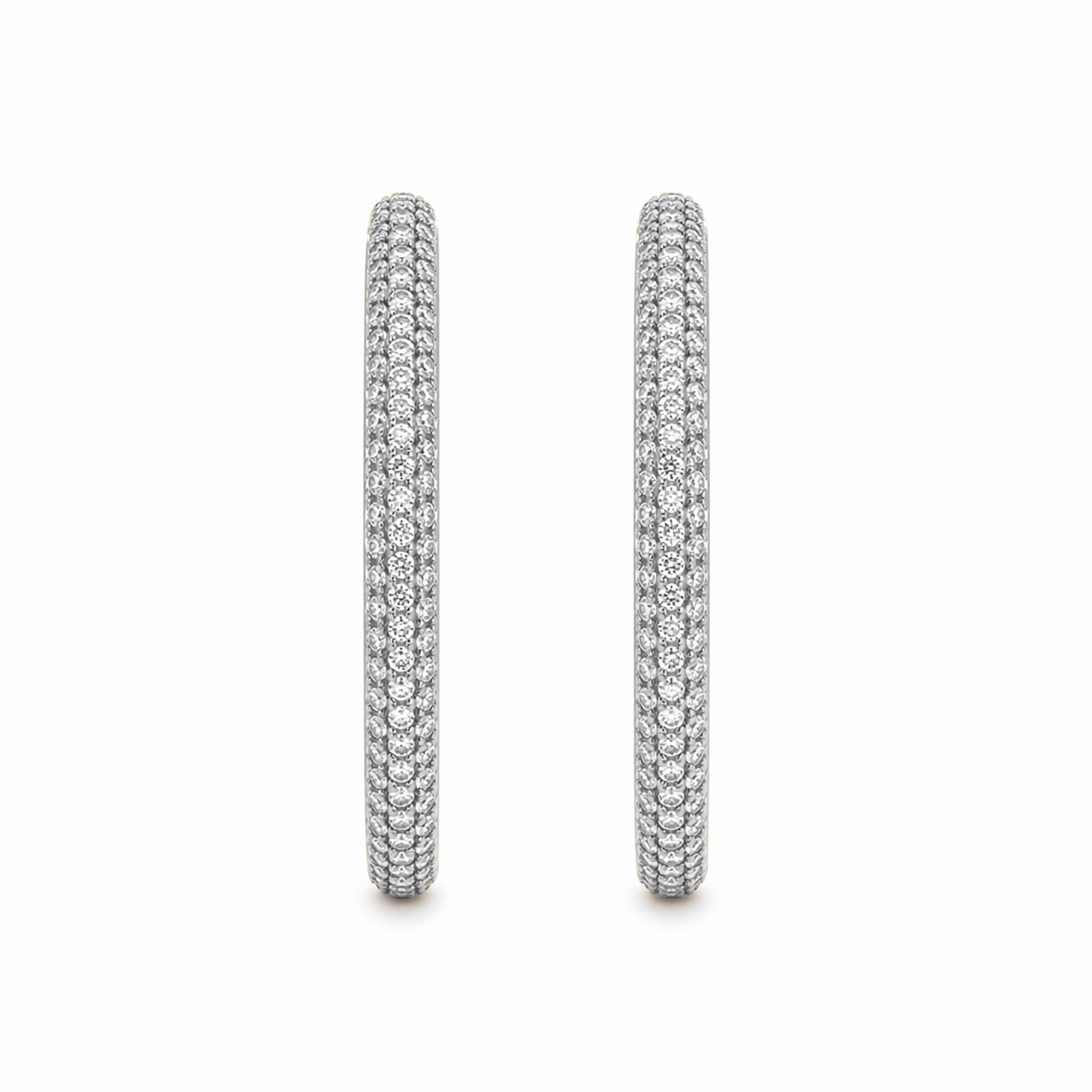 Round Brilliant Hoop Earrings in 18K Gold, Lab-Grown Diamond