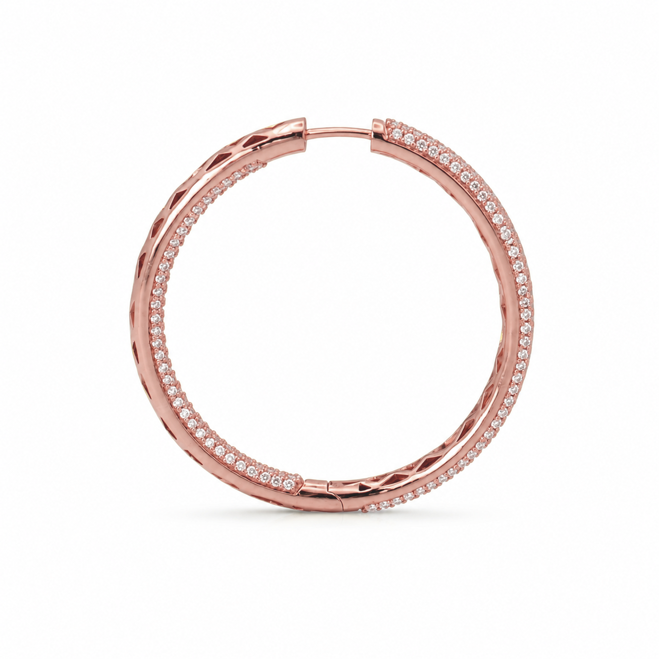 Round Brilliant Hoop Earrings in 18K Gold, Lab-Grown Diamond