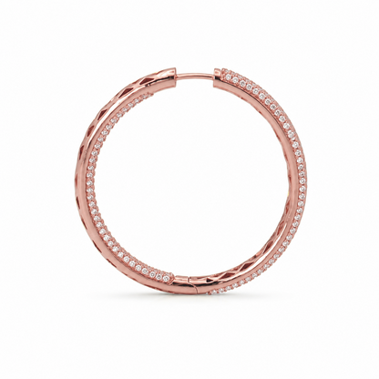 Round Brilliant Hoop Earrings in 18K Gold, Lab-Grown Diamond