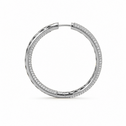 Round Brilliant Hoop Earrings in 18K Gold, Lab-Grown Diamond