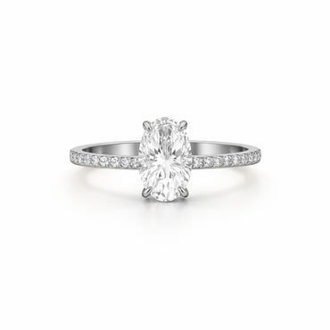 Hidden Halo Oval Ring