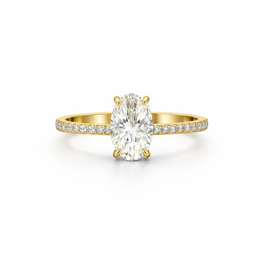 Hidden Halo Oval Ring