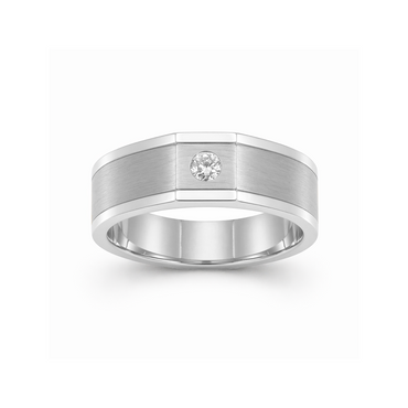 Men’s Flush-Set Dress Ring in 18K Gold, Lab-Grown Diamond