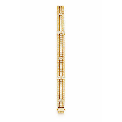 Round Brilliant Multi Layered Bracelet in 18K Gold, Lab-Grown Diamond