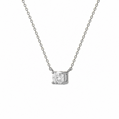 Radiant Cut Diamond Necklace in 18K Gold, Lab-Grown Diamond