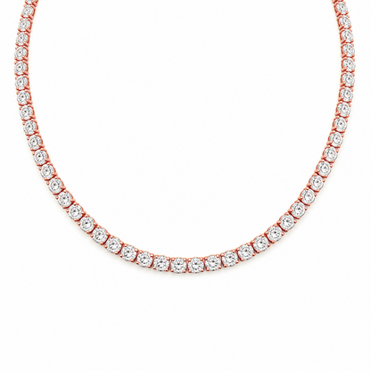 Round Cut Tennis Necklace in 18K Gold, Lab-Grown Diamond