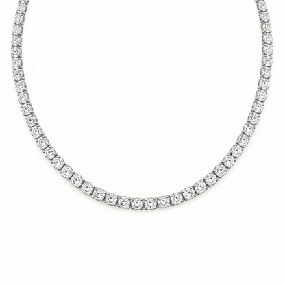 Round Cut Tennis Necklace in 18K Gold, Lab-Grown Diamond