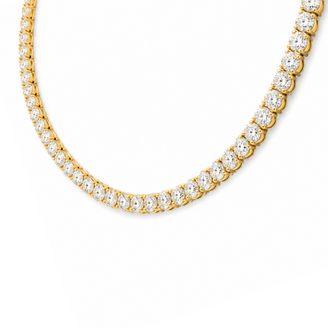 Round Cut Tennis Necklace in 18K Gold, Lab-Grown Diamond