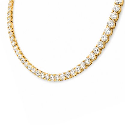 Round Cut Tennis Necklace in 18K Gold, Lab-Grown Diamond