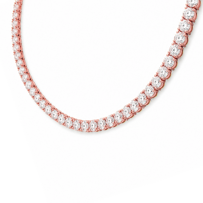 Round Cut Tennis Necklace in 18K Gold, Lab-Grown Diamond